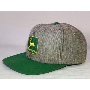 Vintage John Deere Snapback Hat - Green & Gray K-Products Made In USA Adult